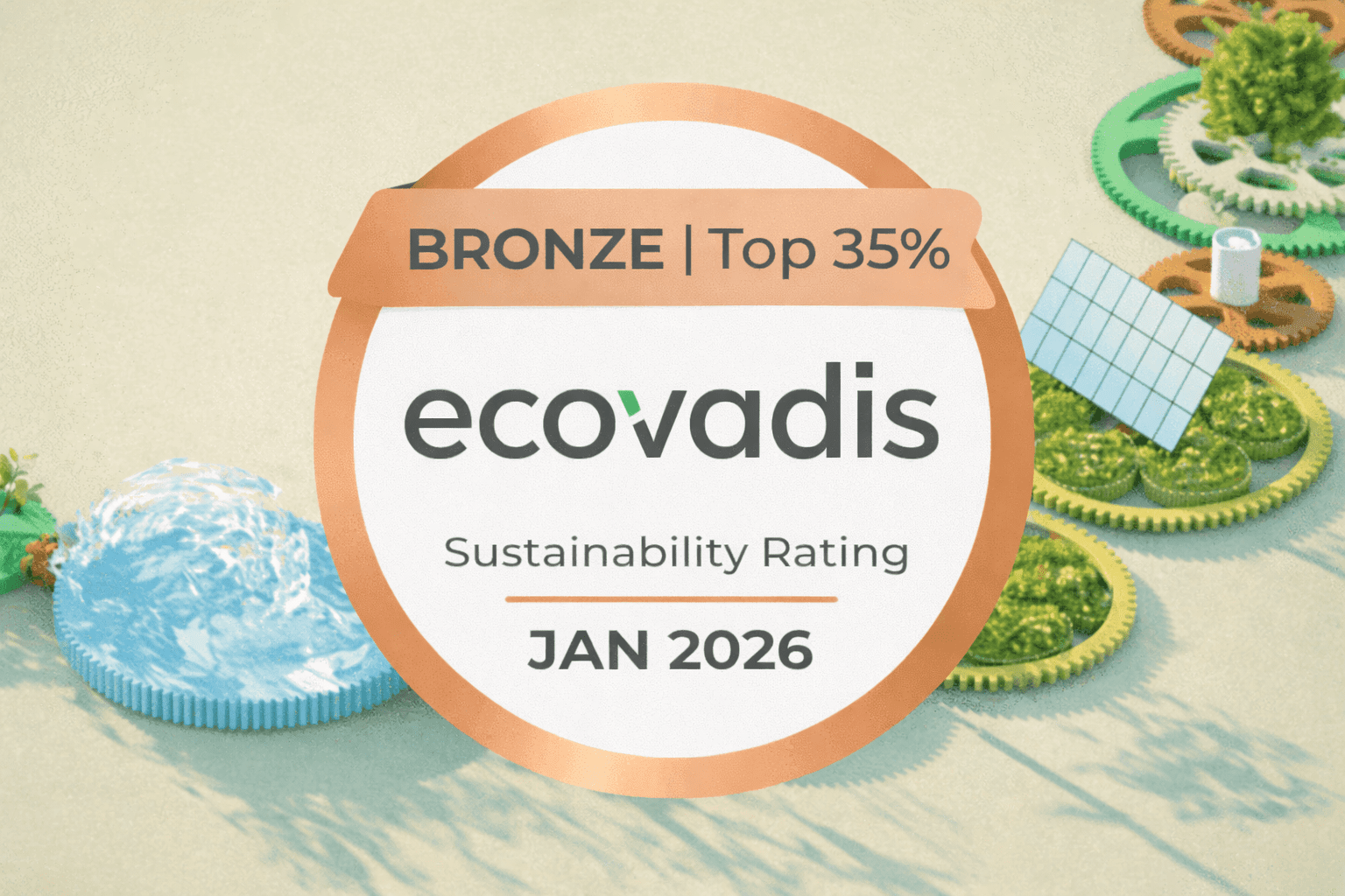 EcoVadis Bronze Medal awarded to Excelya SAS, Top 35% of companies assessed for sustainability performance